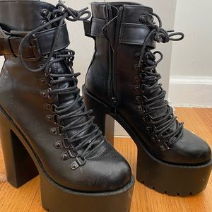 Lace-Up Platform Boots